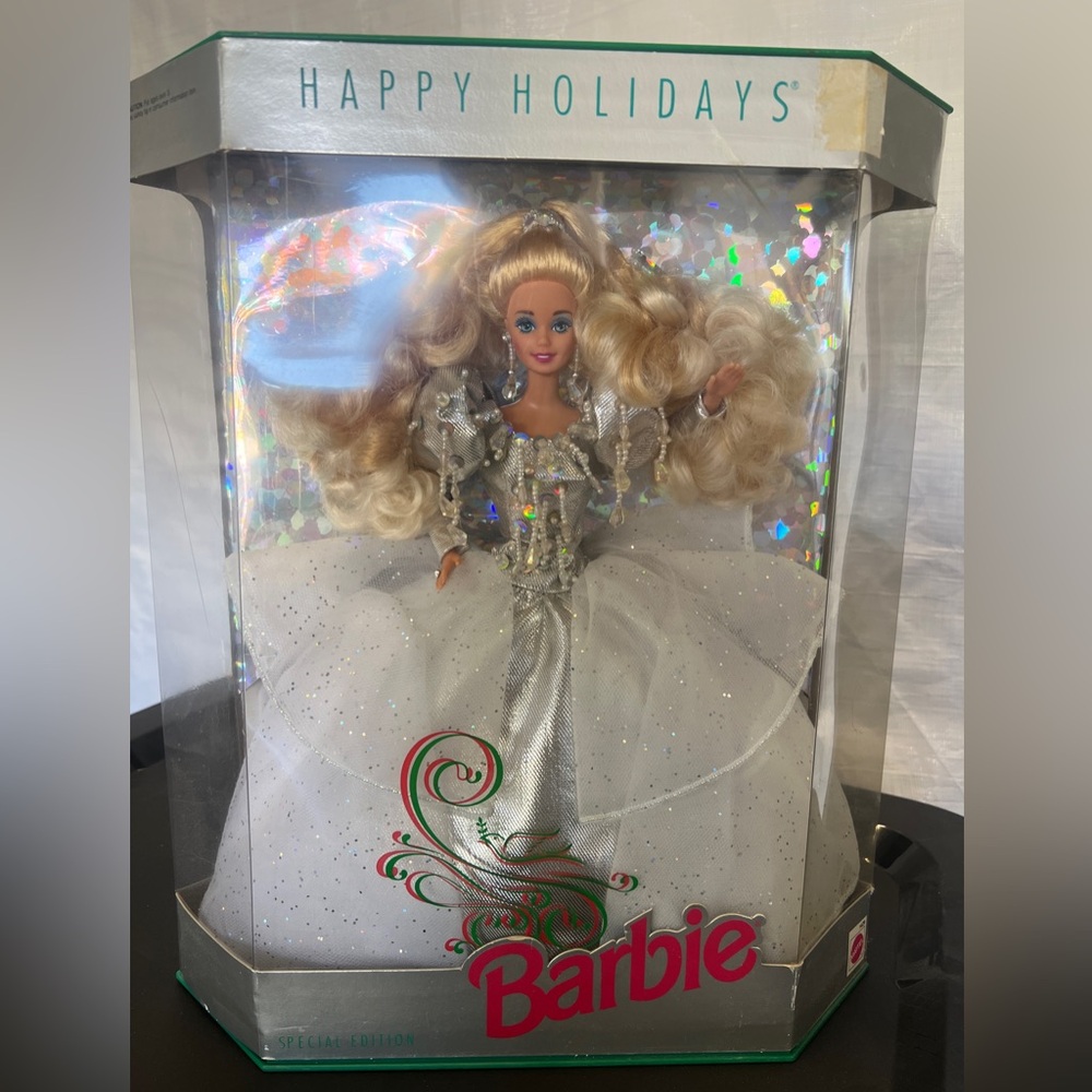 Vintage 1992 Holiday Barbie Crystal and Silver